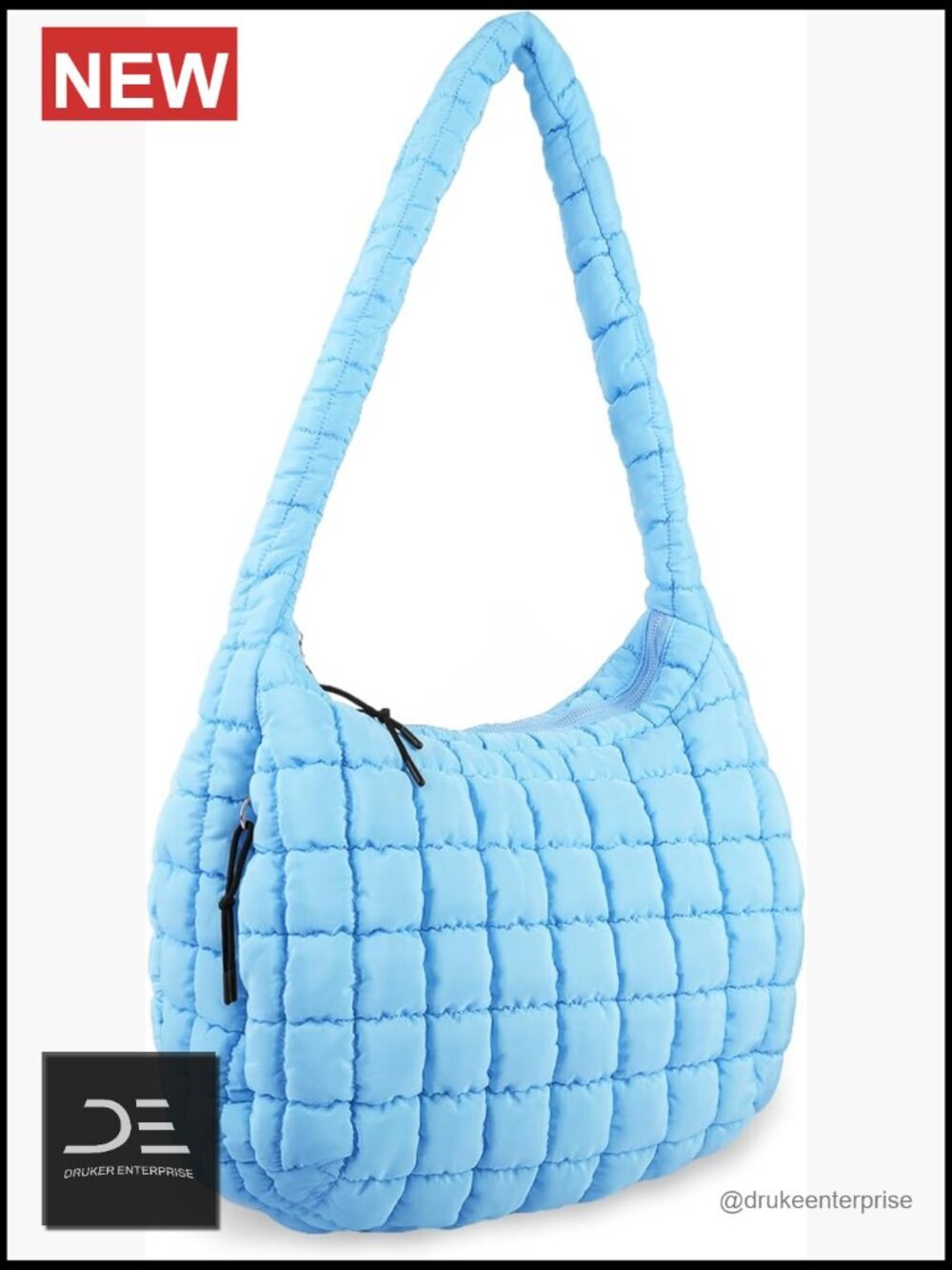 Quilted Puffer Tote Bag Crossbody Shoulder Hobo Lightweight Nylon Carryall